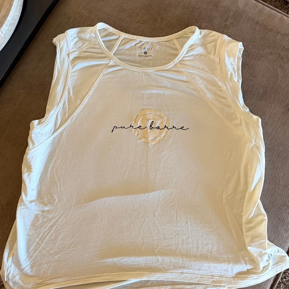 Tavi Pure Barre Cream Muscle Tee - Picture 1 of 2
